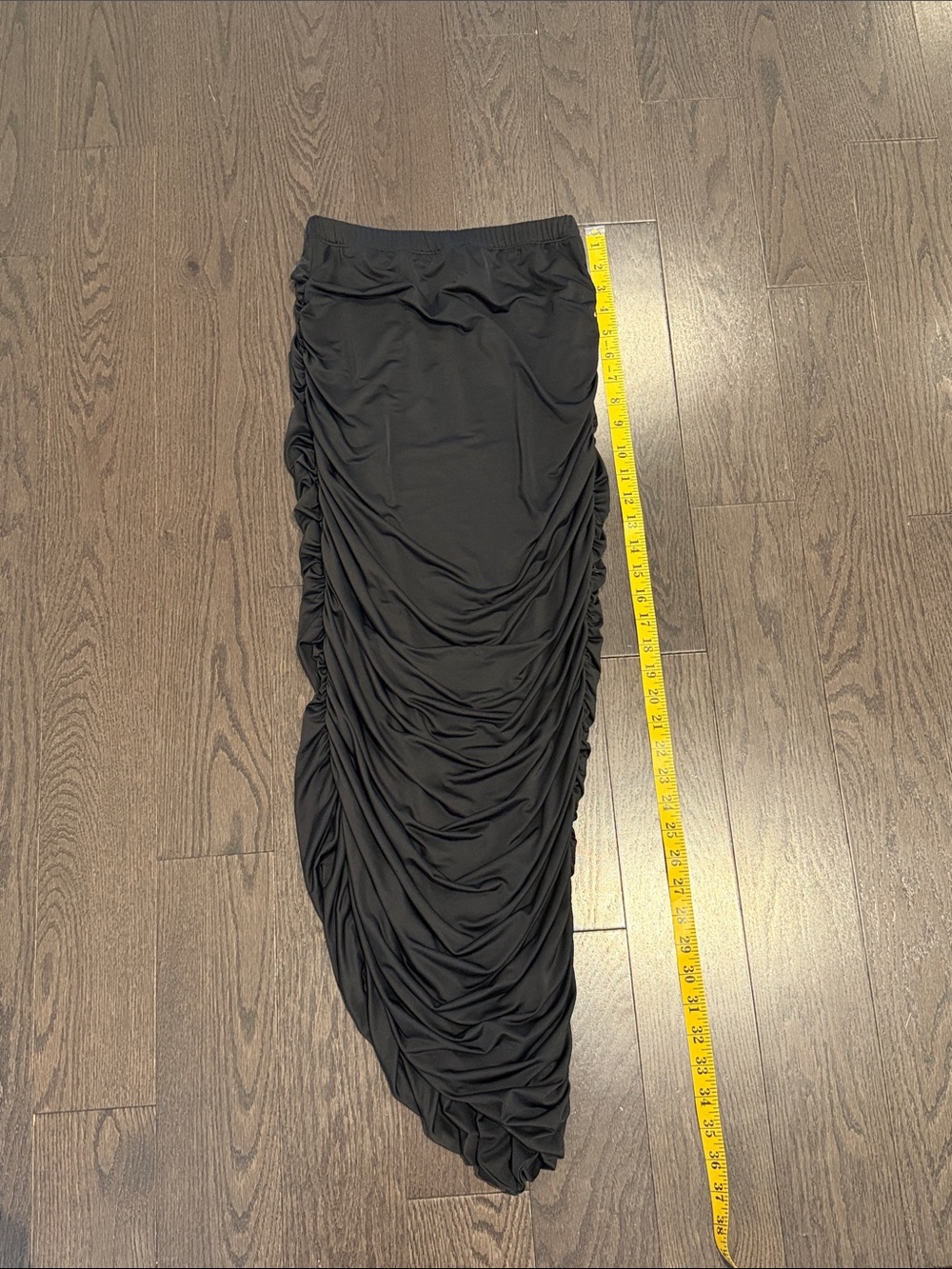Black rouched maxi skirt Small
